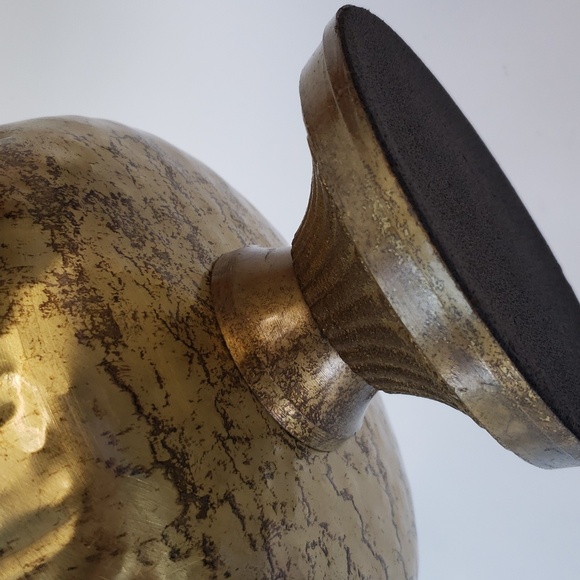 Copper Gold Distressed decorative scalloped compote holiday Afloral bowl - Picture 9 of 11